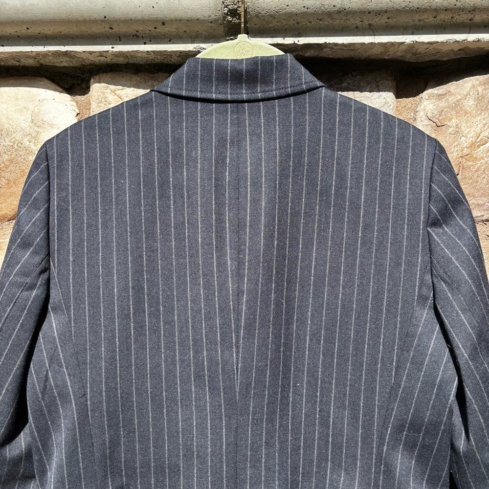 Vintage Gap Women’s Wool Blazer Pinstripe Navy Blue Size 8 2 Button Career 2010 - Picture 5 of 9